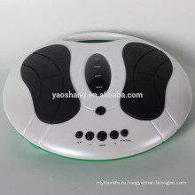 EMS machine foot massage to alleviate tired and aching legs